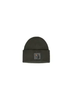 Dunkelbraune Strickmütze mit Fuchskopf-Patch