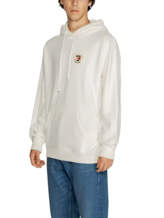 Cremefarbener Tommy Hilfiger Kapuzenpullover