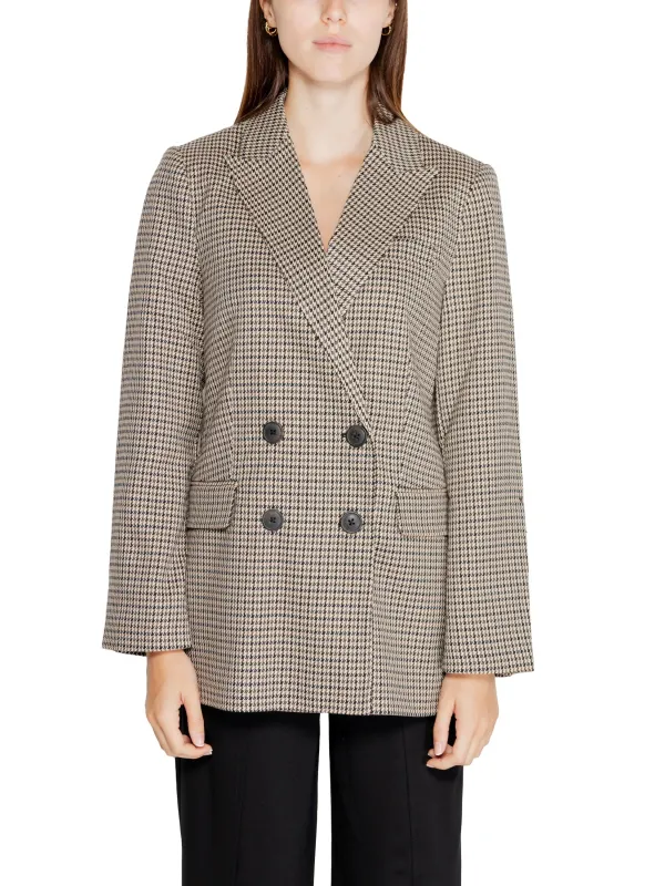 Gingham Blazer, weiblicher, übergroßer Schnitt