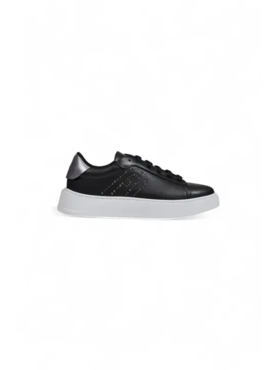 Schwarze weiße Furla Leder Sneaker