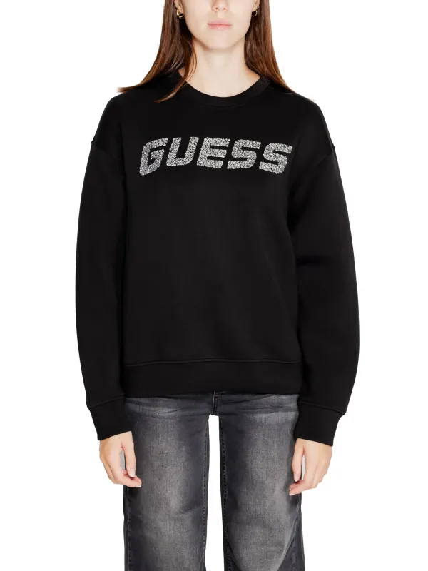 Schwarzer Guess Logo Sweatshirt Jeans