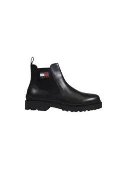 Schwarzer Leder Chelsea Stiefel