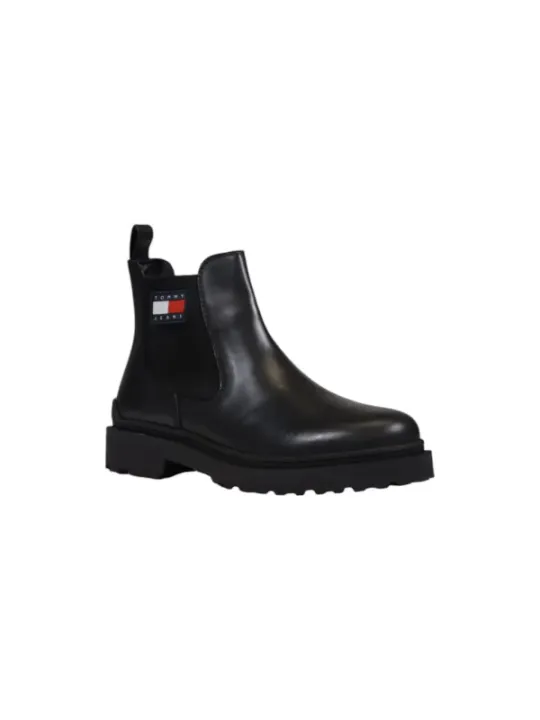 Schwarze Tommy Hilfiger Chelsea-Stiefel