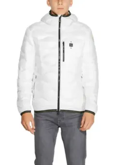 Weiße Blauer Jacke mit Reißverschluss