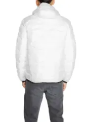 Weiße gesteppte Blauer Kapuzenjacke Winter