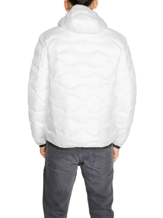 Weiße gesteppte Blauer Kapuzenjacke Winter