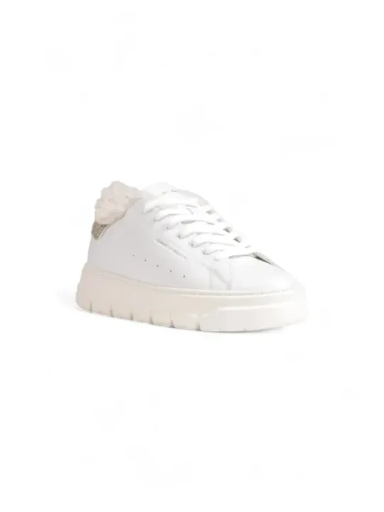 Weiße Leder-Sneakers mit Schnürung