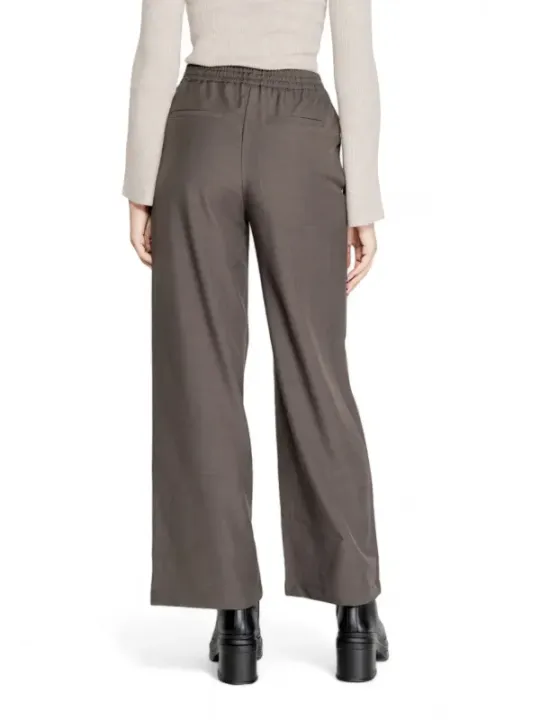 Dunkle Taupe High-Waist-Hosen