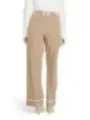 Beige hochtaillierte Damenweite Hosen