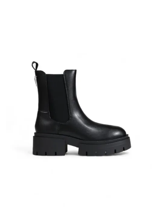 Schwarze Chelsea Stiefel mit Absatz