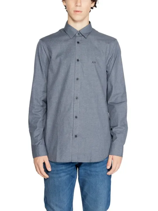 Herringbone Armani Exchange Hemd grau