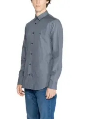 Leinenhemd mit blauem Streifenmuster