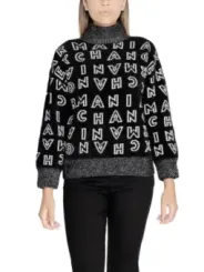 Schwarzer Pullover mit weißem Muster