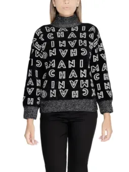 Schwarzer Pullover mit weißem Muster