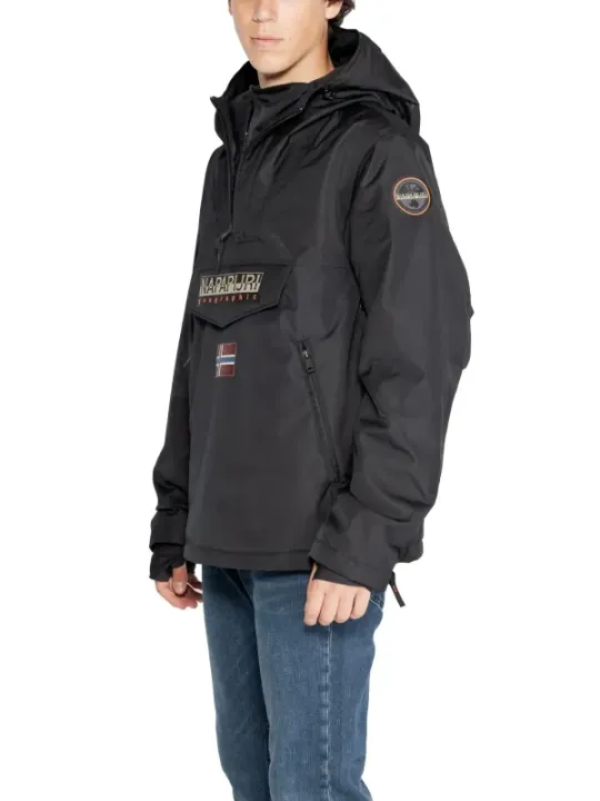 Schwarze Napapijri Kapuzenjacke mit Logo