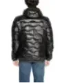 Schwarze gesteppte blaue Pufferjacke Herren