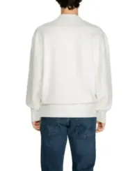 Weißer Baumwoll-Pullover mit langen Ärmeln