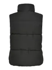 Dunkelgraue gesteppte Kapuzenweste Damen