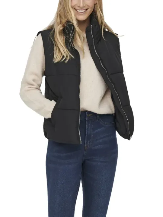 Marineblaue Steppweste für Damen