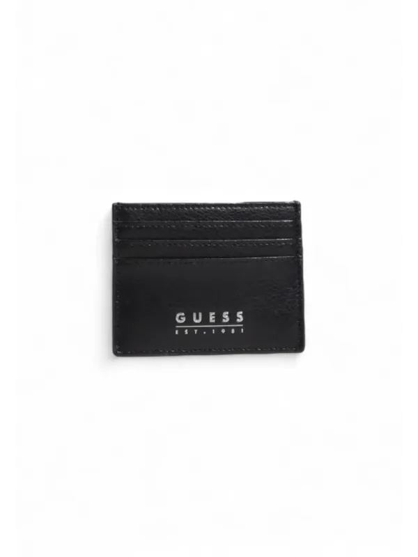 Schwarze Guess Kartenbrieftasche aus Leder