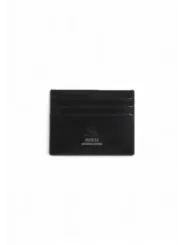 Schwarze Lederkartenhalter mit Logo