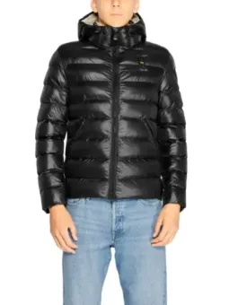 Schwarze Daunenjacke mit Kapuze