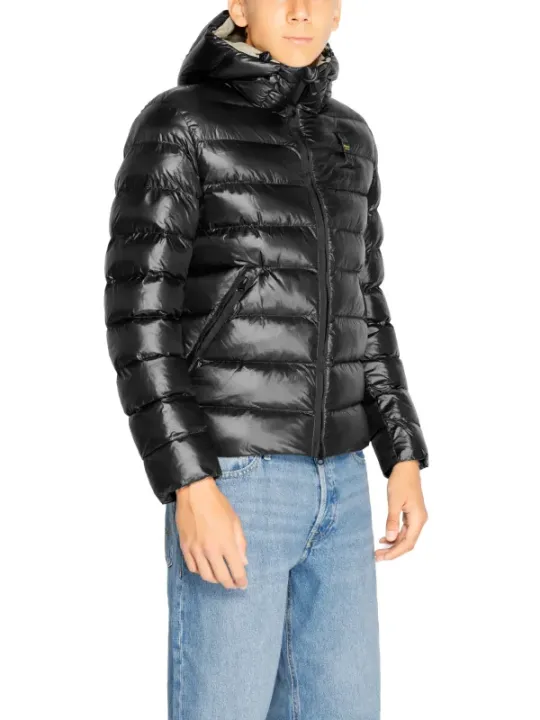 Schwarze Blauer Pufferjacke für Herren