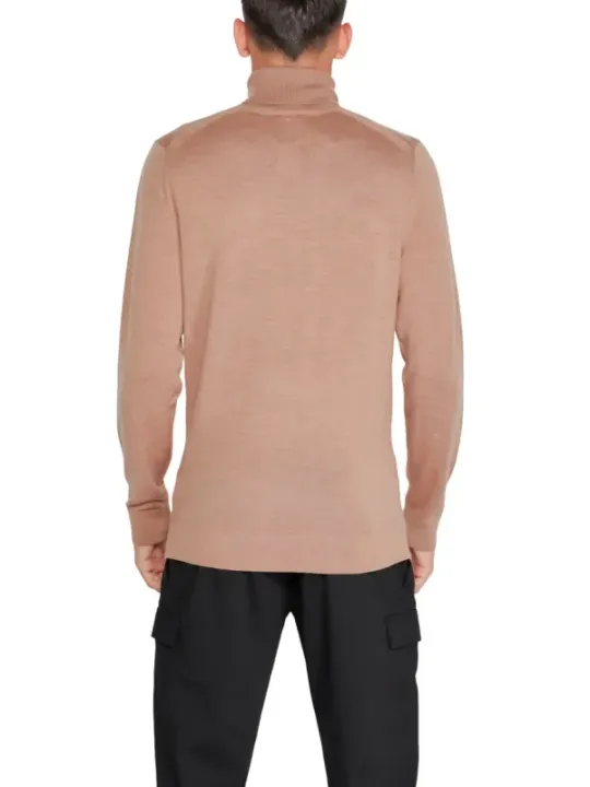Tan Calvin Klein Mockneck Pullover