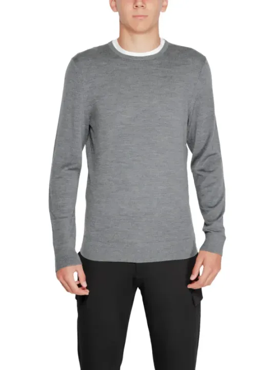 Graues Calvin Klein Langarm-T-Shirt