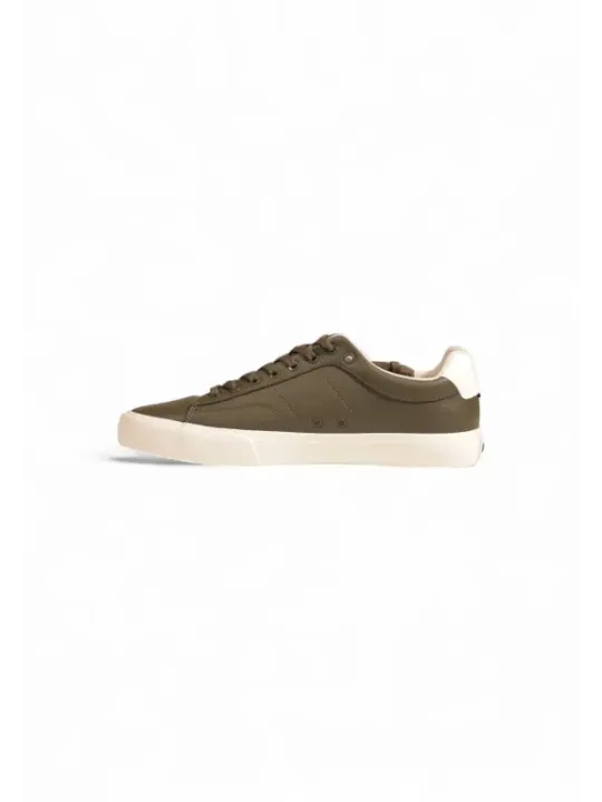Olivgrüner Boss Sneaker mit weißer Sohle
