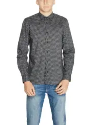 Schwarzes Polka-Dot Hemd Slim-Fit