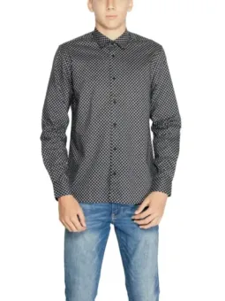 Schwarzes Polka-Dot Hemd Slim-Fit