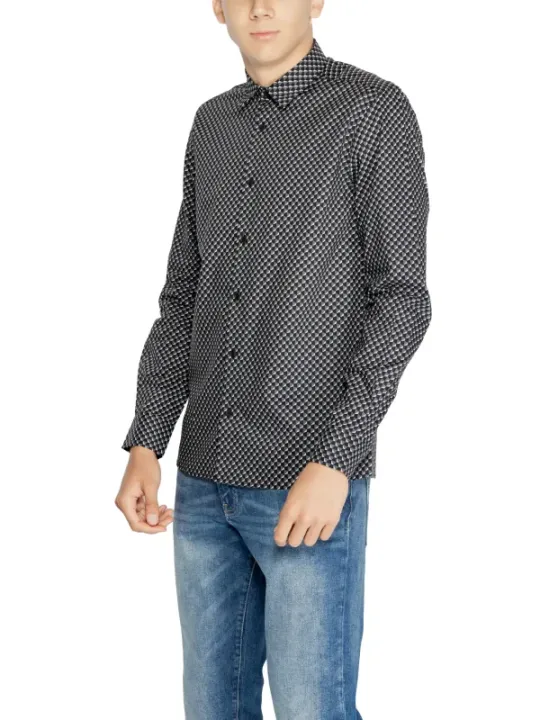 Schwarzes weißes kariertes Hemd Antony Morato