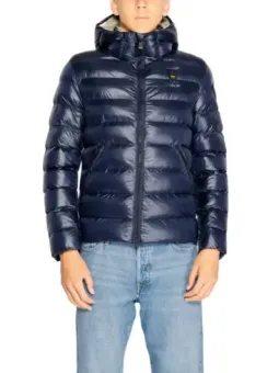 Navy blaue gesteppte Winterjacke mit Kapuze