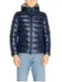 Navy blaue gesteppte Winterjacke mit Kapuze