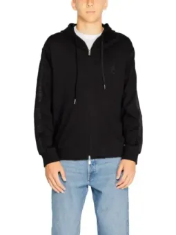 Schwarzer Reißverschluss Kapuzenpullover Armani Exchange