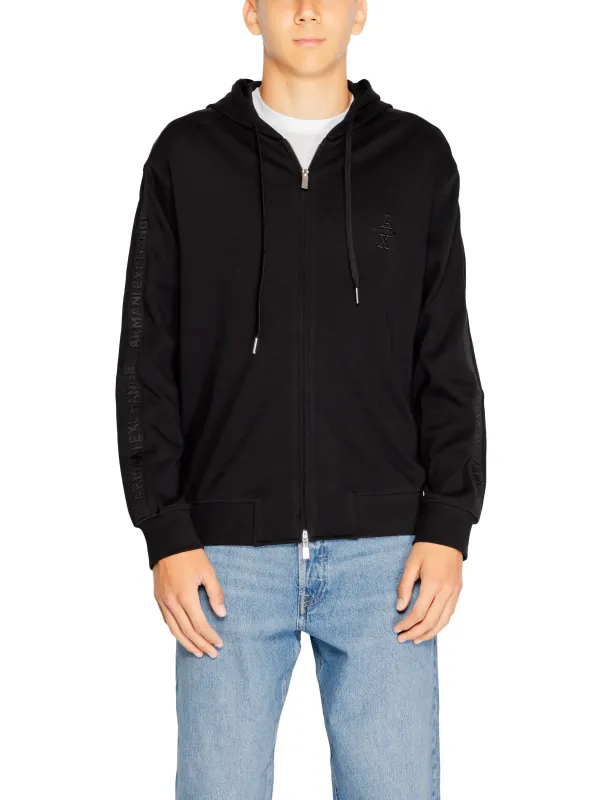 Schwarzer Reißverschluss Kapuzenpullover Armani Exchange