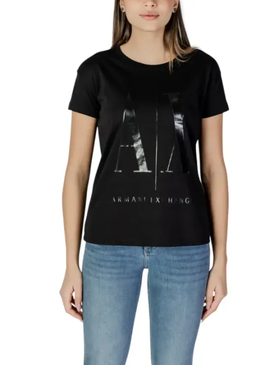 Schwarzes T-Shirt mit AX-Logo