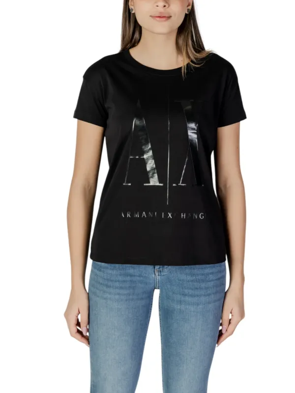 Schwarzes T-Shirt mit AX-Logo