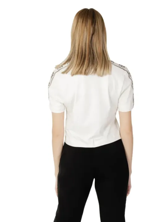 Weißes Baumwoll-T-Shirt mit kurzen Ärmeln