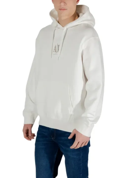 Armani Exchange Logo Hoodie Weiß