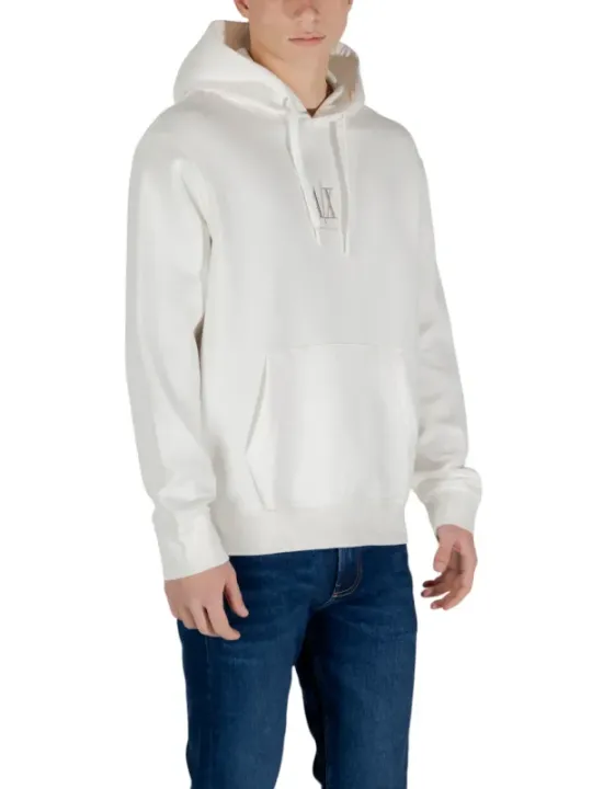 Weißer Kapuzenpullover Armani Exchange Logo