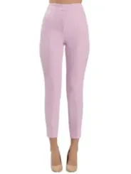 Pinke Capripants mit hoher Taille