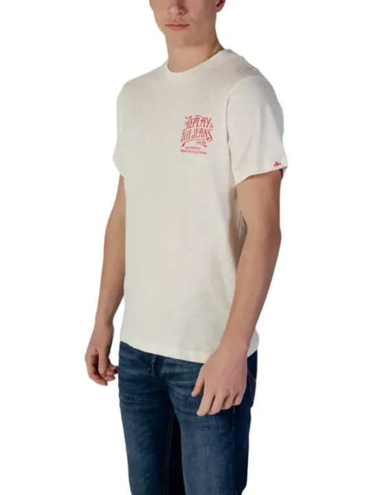 Weißes Replay T-Shirt mit Logo