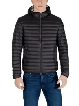 Schwarze Herren Pufferjacke mit Kapuze