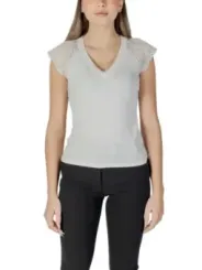 Weißes Top mit Spitzen-Details