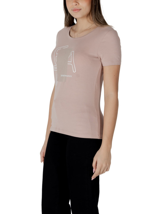 Rosa Ea7 T-Shirt mit Logo