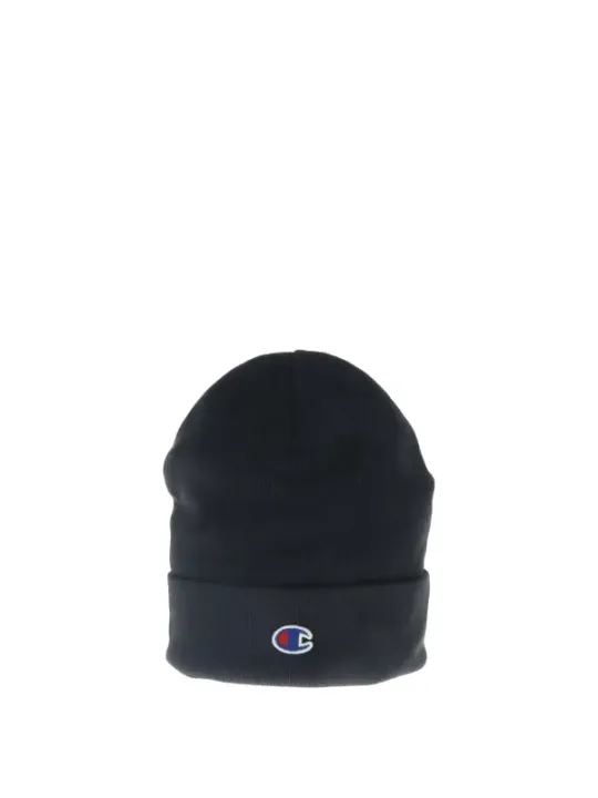 Schwarze Champion Beanie Mütze Logo