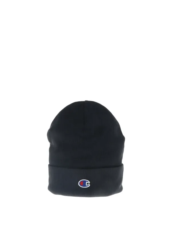 Schwarze Champion Beanie Mütze Logo