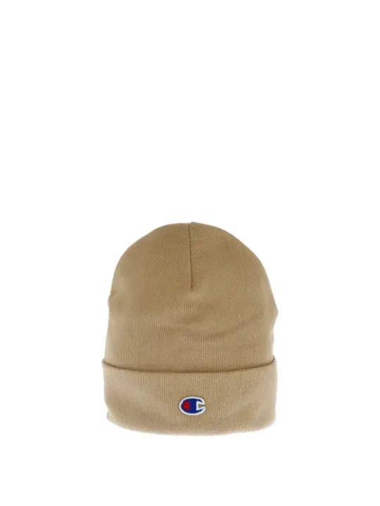 Champion Beanie Tan Gerippter Logo